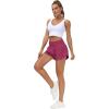 imageTHE GYM PEOPLE Womens High Waisted Worktout Shorts Quick Dry Running Athletic Shorts with Mesh Liner Zipper PocketFuchsia