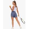 imageTHE GYM PEOPLE Womens High Waisted Worktout Shorts Quick Dry Running Athletic Shorts with Mesh Liner Zipper PocketInk Blue