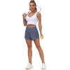imageTHE GYM PEOPLE Womens High Waisted Worktout Shorts Quick Dry Running Athletic Shorts with Mesh Liner Zipper PocketInk Blue