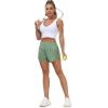 imageTHE GYM PEOPLE Womens High Waisted Worktout Shorts Quick Dry Running Athletic Shorts with Mesh Liner Zipper PocketJasmine Green