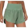 imageTHE GYM PEOPLE Womens High Waisted Worktout Shorts Quick Dry Running Athletic Shorts with Mesh Liner Zipper PocketJasmine Green