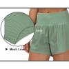 imageTHE GYM PEOPLE Womens High Waisted Worktout Shorts Quick Dry Running Athletic Shorts with Mesh Liner Zipper PocketJasmine Green