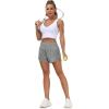 imageTHE GYM PEOPLE Womens High Waisted Worktout Shorts Quick Dry Running Athletic Shorts with Mesh Liner Zipper PocketLavender Grey