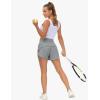 imageTHE GYM PEOPLE Womens High Waisted Worktout Shorts Quick Dry Running Athletic Shorts with Mesh Liner Zipper PocketLavender Grey