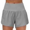 imageTHE GYM PEOPLE Womens High Waisted Worktout Shorts Quick Dry Running Athletic Shorts with Mesh Liner Zipper PocketLavender Grey