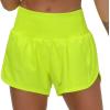 imageTHE GYM PEOPLE Womens High Waisted Worktout Shorts Quick Dry Running Athletic Shorts with Mesh Liner Zipper PocketLight Yellow