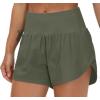 imageTHE GYM PEOPLE Womens High Waisted Worktout Shorts Quick Dry Running Athletic Shorts with Mesh Liner Zipper PocketOlive Green