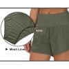 imageTHE GYM PEOPLE Womens High Waisted Worktout Shorts Quick Dry Running Athletic Shorts with Mesh Liner Zipper PocketOlive Green