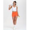 imageTHE GYM PEOPLE Womens High Waisted Worktout Shorts Quick Dry Running Athletic Shorts with Mesh Liner Zipper PocketOrange