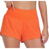imageTHE GYM PEOPLE Womens High Waisted Worktout Shorts Quick Dry Running Athletic Shorts with Mesh Liner Zipper PocketOrange
