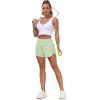 imageTHE GYM PEOPLE Womens High Waisted Worktout Shorts Quick Dry Running Athletic Shorts with Mesh Liner Zipper PocketPale Green