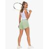 imageTHE GYM PEOPLE Womens High Waisted Worktout Shorts Quick Dry Running Athletic Shorts with Mesh Liner Zipper PocketPale Green