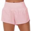 imageTHE GYM PEOPLE Womens High Waisted Worktout Shorts Quick Dry Running Athletic Shorts with Mesh Liner Zipper PocketPink