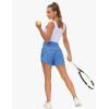 imageTHE GYM PEOPLE Womens High Waisted Worktout Shorts Quick Dry Running Athletic Shorts with Mesh Liner Zipper PocketSea Blue