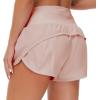 imageTHE GYM PEOPLE Womens High Waisted Worktout Shorts Quick Dry Running Athletic Shorts with Mesh Liner Zipper PocketSoft Pink