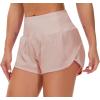 imageTHE GYM PEOPLE Womens High Waisted Worktout Shorts Quick Dry Running Athletic Shorts with Mesh Liner Zipper PocketSoft Pink