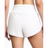 imageTHE GYM PEOPLE Womens High Waisted Worktout Shorts Quick Dry Running Athletic Shorts with Mesh Liner Zipper PocketWhite