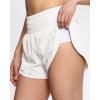 imageTHE GYM PEOPLE Womens High Waisted Worktout Shorts Quick Dry Running Athletic Shorts with Mesh Liner Zipper PocketWhite