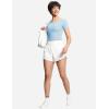 imageTHE GYM PEOPLE Womens High Waisted Worktout Shorts Quick Dry Running Athletic Shorts with Mesh Liner Zipper PocketWhite