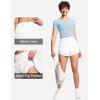 imageTHE GYM PEOPLE Womens High Waisted Worktout Shorts Quick Dry Running Athletic Shorts with Mesh Liner Zipper PocketWhite