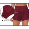 imageTHE GYM PEOPLE Womens High Waisted Worktout Shorts Quick Dry Running Athletic Shorts with Mesh Liner Zipper PocketWine Red
