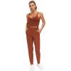 imageTHE GYM PEOPLE Womens Joggers Pants Lightweight Athletic Leggings Tapered Lounge Pants for Workout Yoga RunningBrick Red
