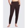 imageTHE GYM PEOPLE Womens Joggers Pants Lightweight Athletic Leggings Tapered Lounge Pants for Workout Yoga RunningBrown
