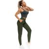 imageTHE GYM PEOPLE Womens Joggers Pants Lightweight Athletic Leggings Tapered Lounge Pants for Workout Yoga RunningDark Olive