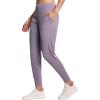 imageTHE GYM PEOPLE Womens Joggers Pants Lightweight Athletic Leggings Tapered Lounge Pants for Workout Yoga RunningGrey Purple