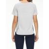 imageTHE GYM PEOPLE Womens Short Sleeve Workout Shirts Breathable Yoga TShirts with Side Slits Athletic Tee TopsBright Grey