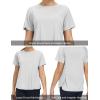 imageTHE GYM PEOPLE Womens Short Sleeve Workout Shirts Breathable Yoga TShirts with Side Slits Athletic Tee TopsBright Grey