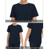 imageTHE GYM PEOPLE Womens Short Sleeve Workout Shirts Breathable Yoga TShirts with Side Slits Athletic Tee TopsDark Blue