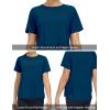 imageTHE GYM PEOPLE Womens Short Sleeve Workout Shirts Breathable Yoga TShirts with Side Slits Athletic Tee TopsDark Blue Green