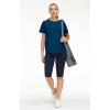 imageTHE GYM PEOPLE Womens Short Sleeve Workout Shirts Breathable Yoga TShirts with Side Slits Athletic Tee TopsDark Blue Green