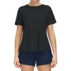 imageTHE GYM PEOPLE Womens Short Sleeve Workout Shirts Breathable Yoga TShirts with Side Slits Athletic Tee TopsDark Grey