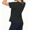 imageTHE GYM PEOPLE Womens Short Sleeve Workout Shirts Breathable Yoga TShirts with Side Slits Athletic Tee TopsDark Grey