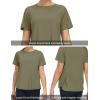 imageTHE GYM PEOPLE Womens Short Sleeve Workout Shirts Breathable Yoga TShirts with Side Slits Athletic Tee TopsGrey Green