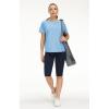 imageTHE GYM PEOPLE Womens Short Sleeve Workout Shirts Breathable Yoga TShirts with Side Slits Athletic Tee TopsLight Blue