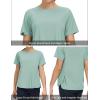 imageTHE GYM PEOPLE Womens Short Sleeve Workout Shirts Breathable Yoga TShirts with Side Slits Athletic Tee TopsLight Green
