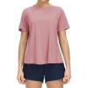 imageTHE GYM PEOPLE Womens Short Sleeve Workout Shirts Breathable Yoga TShirts with Side Slits Athletic Tee TopsRose Red