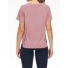 imageTHE GYM PEOPLE Womens Short Sleeve Workout Shirts Breathable Yoga TShirts with Side Slits Athletic Tee TopsRose Red