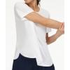 imageTHE GYM PEOPLE Womens Short Sleeve Workout Shirts Breathable Yoga TShirts with Side Slits Athletic Tee TopsWhite