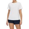 imageTHE GYM PEOPLE Womens Short Sleeve Workout Shirts Breathable Yoga TShirts with Side Slits Athletic Tee TopsWhite