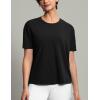 imageTHE GYM PEOPLE Womens Short Sleeve Workout TShirts Back Loose Fit Running Yoga Tee TopsBlack