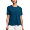 imageTHE GYM PEOPLE Womens Short Sleeve Workout TShirts Back Loose Fit Running Yoga Tee TopsDark Blue Green