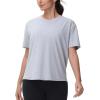 imageTHE GYM PEOPLE Womens Short Sleeve Workout TShirts Back Loose Fit Running Yoga Tee TopsHeather Grey