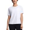 imageTHE GYM PEOPLE Womens Short Sleeve Workout TShirts Back Loose Fit Running Yoga Tee TopsHeather White