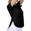 imageTHE GYM PEOPLE Womens Workout TShirts Loose Fit Short Sleeve Cotton Running Basic Tee Tops with Split HemBlack
