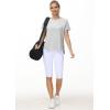 imageTHE GYM PEOPLE Womens Workout TShirts Loose Fit Short Sleeve Cotton Running Basic Tee Tops with Split HemBright Grey