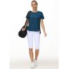 imageTHE GYM PEOPLE Womens Workout TShirts Loose Fit Short Sleeve Cotton Running Basic Tee Tops with Split HemDark Blue Green